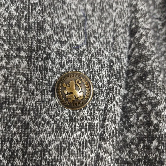 Tommy Hilfiger Women's Blazer Herringbone XXL Gold Button Military Jacket - Picture 3 of 10